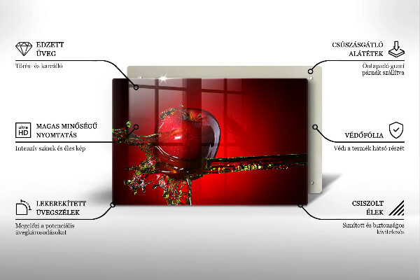 Sklo za varnú dosku Jablkové ovocie vo vode