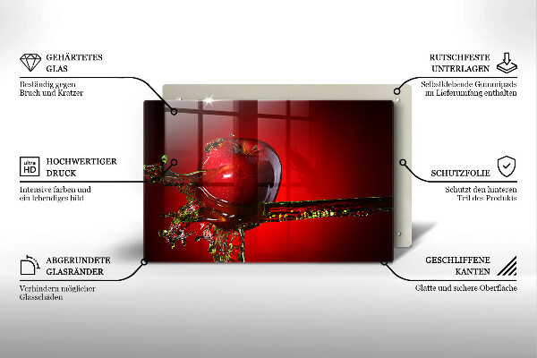 Sklo za varnú dosku Jablkové ovocie vo vode