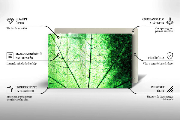 Sklo za varnú dosku Ozdobný žilový list