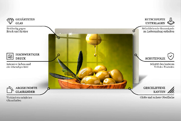 Sklo za varnú dosku Chutné olivy