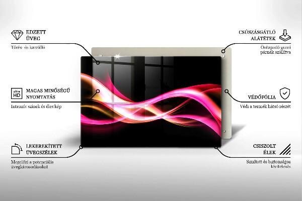 Kryt na indukčnú dosku Abstraktný neónový dym