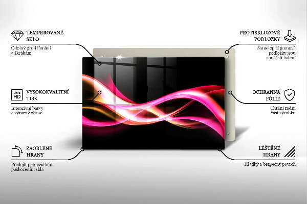 Kryt na indukčnú dosku Abstraktný neónový dym