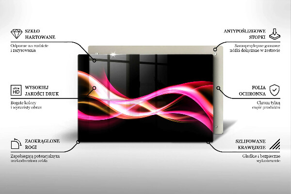 Kryt na indukčnú dosku Abstraktný neónový dym