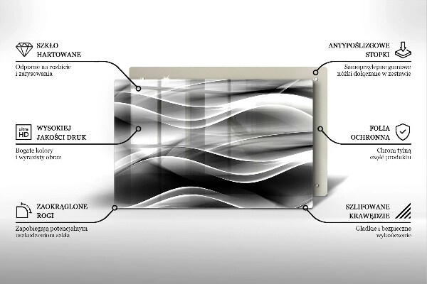 Kryt na indukčnú dosku Abstraktné línie dymu
