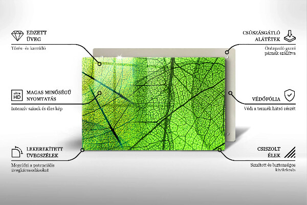 Kryt na indukčnú dosku Prírodné žilky listov
