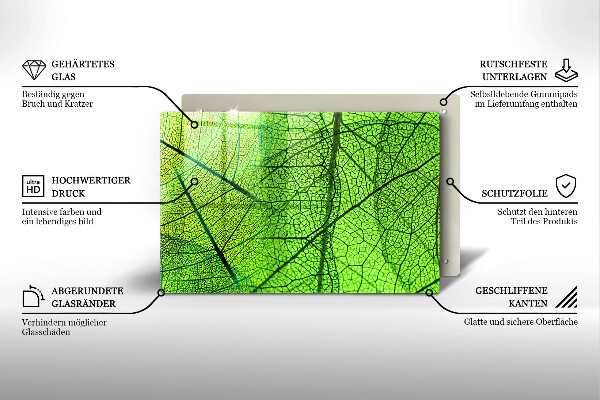 Kryt na indukčnú dosku Prírodné žilky listov