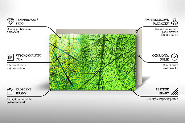 Kryt na indukčnú dosku Prírodné žilky listov