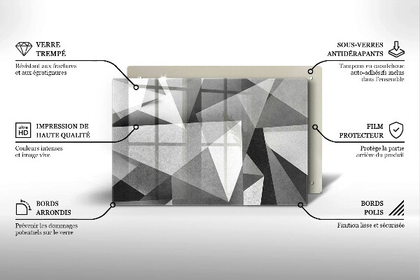 Sklo za varnú dosku Konkrétna ostrá abstrakcia