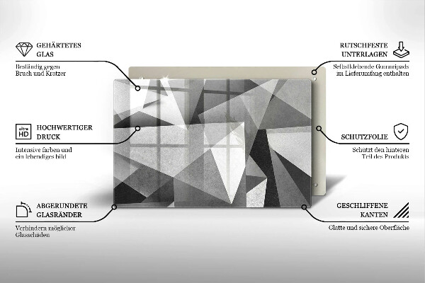 Sklo za varnú dosku Konkrétna ostrá abstrakcia