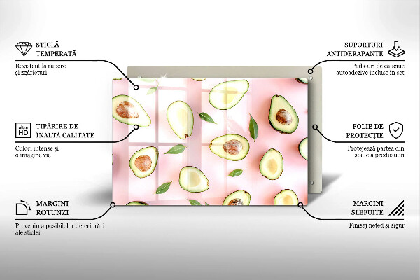 Kalené sklo za sporák Avokádový vzor