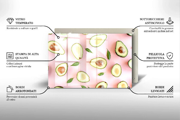 Kalené sklo za sporák Avokádový vzor