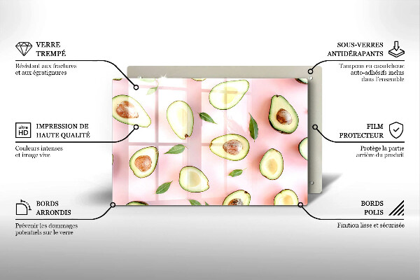 Kalené sklo za sporák Avokádový vzor