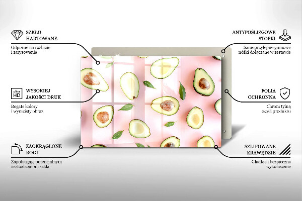 Kalené sklo za sporák Avokádový vzor