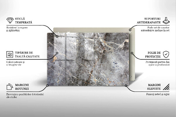 Kalené sklo za sporák Textúra kameňa