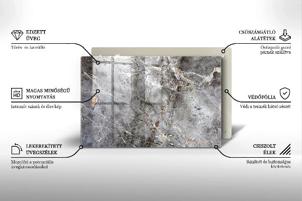 Kalené sklo za sporák Textúra kameňa