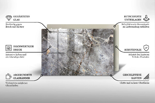 Kalené sklo za sporák Textúra kameňa