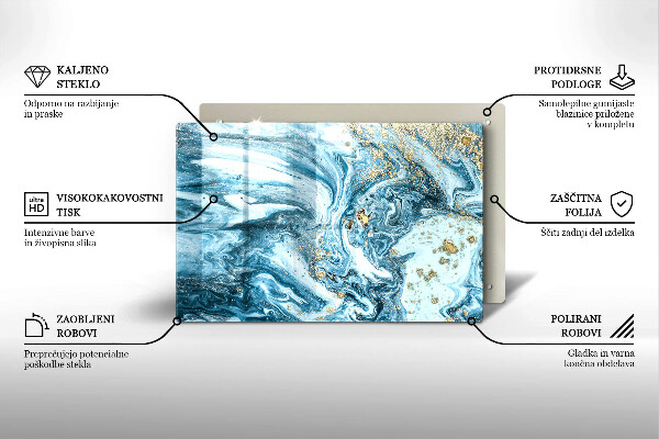 Sklo za varnú dosku Štruktúra so zlatom