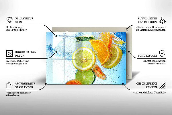 Kryt na indukčnú dosku Šťavnatá citrusová voda