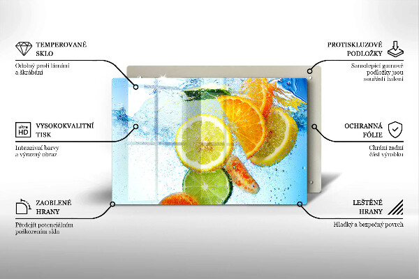 Kryt na indukčnú dosku Šťavnatá citrusová voda