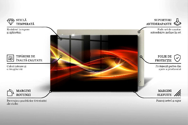 Kryt na indukčnú dosku Abstraktný dym a svetlo