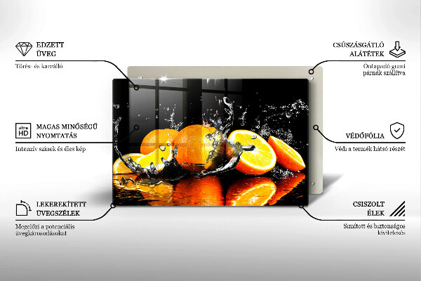 Kalené sklo za sporák Šťavnaté oranžové ovocie