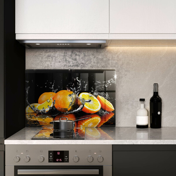 Kalené sklo za sporák Šťavnaté oranžové ovocie