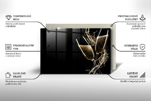 Kalené sklo za sporák Poháre na šampanské