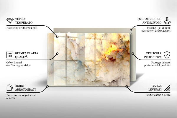 Krycia doska na sporák Textúra mramoru so zlatom