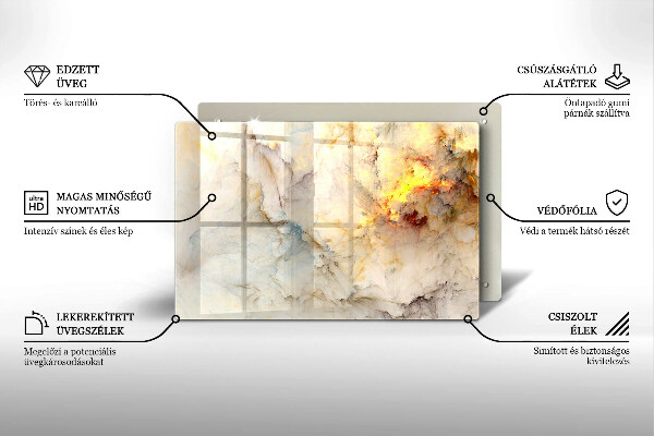 Krycia doska na sporák Textúra mramoru so zlatom