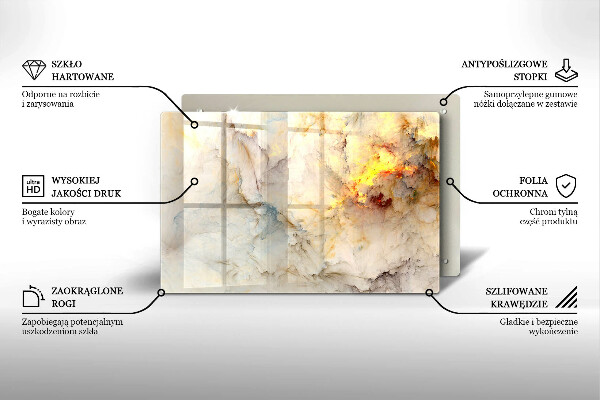 Krycia doska na sporák Textúra mramoru so zlatom