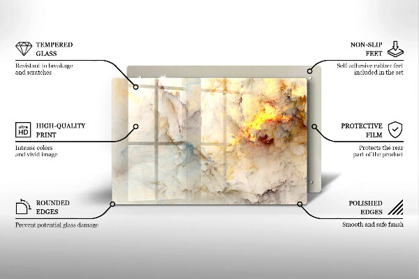 Krycia doska na sporák Textúra mramoru so zlatom