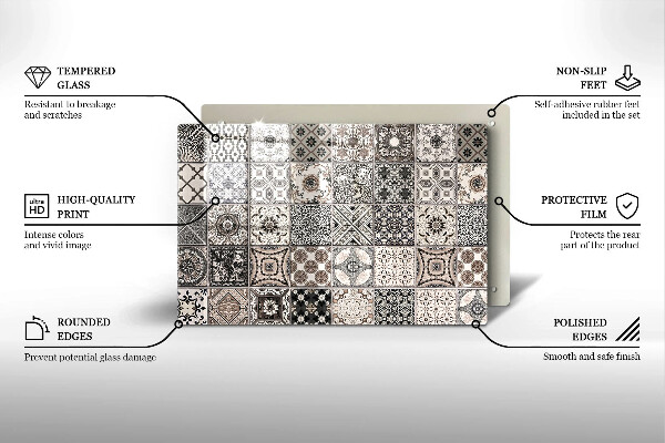 Kryt na indukčnú dosku Dekoratívne dlaždice