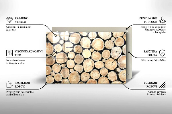 Kryt na indukčnú dosku Drevené kmene stromov