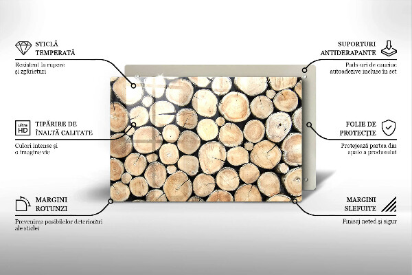 Kryt na indukčnú dosku Drevené kmene stromov