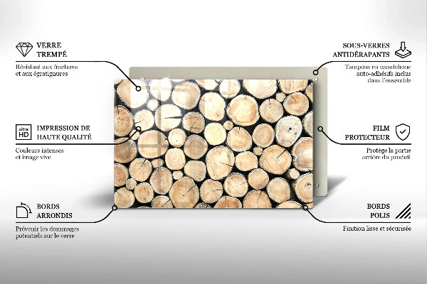 Kryt na indukčnú dosku Drevené kmene stromov