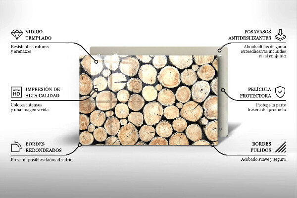 Kryt na indukčnú dosku Drevené kmene stromov