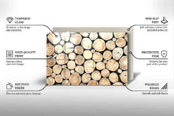 Kryt na indukčnú dosku Drevené kmene stromov