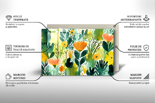 Krycia doska na sporák Maľované kvety