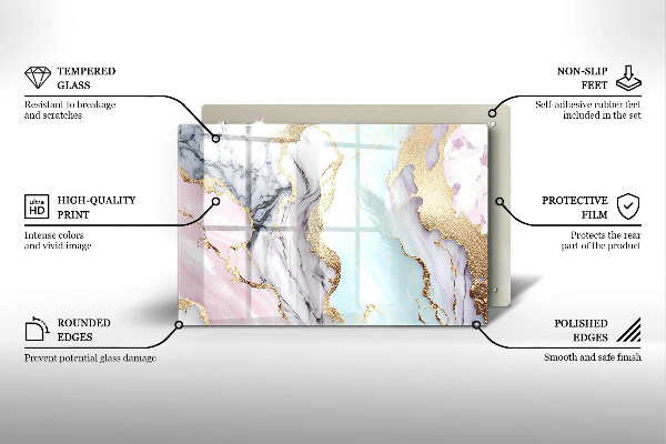 Krycia doska na sporák Pastelový mramor