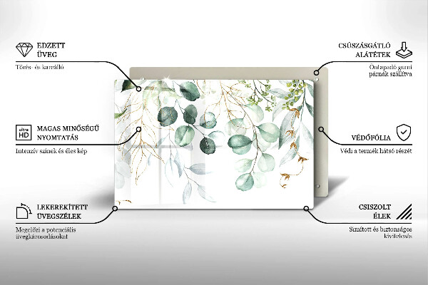 Krycia doska na sporák Maľované rastliny