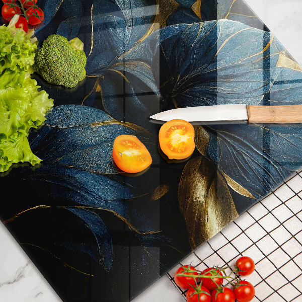 Sklo za varnú dosku Ozdobné listy so zlatom