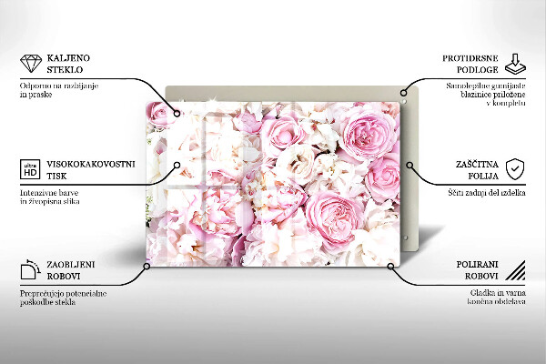 Sklo za varnú dosku Pivoňková kytica