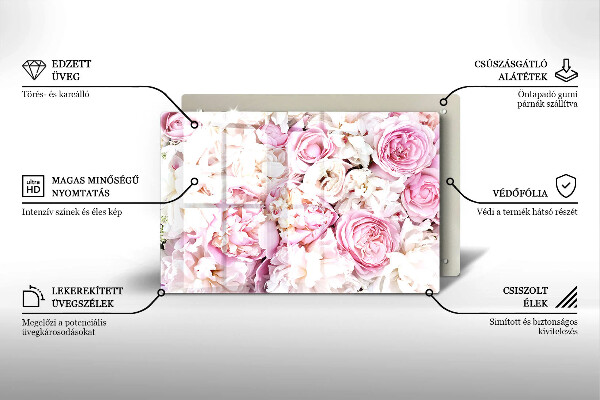 Sklo za varnú dosku Pivoňková kytica