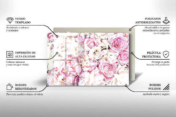 Sklo za varnú dosku Pivoňková kytica