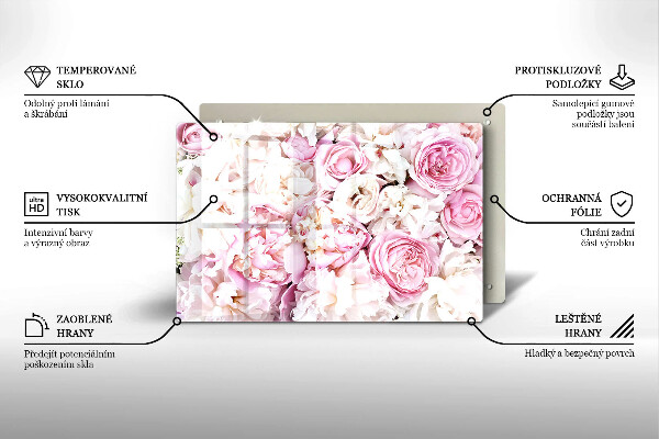 Sklo za varnú dosku Pivoňková kytica