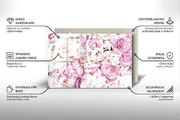 Sklo za varnú dosku Pivoňková kytica