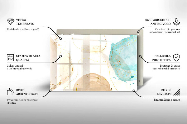 Sklo za varnú dosku Svetlé boho tvary