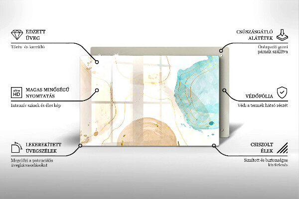 Sklo za varnú dosku Svetlé boho tvary