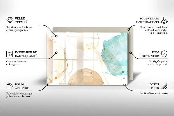 Sklo za varnú dosku Svetlé boho tvary