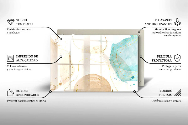 Sklo za varnú dosku Svetlé boho tvary